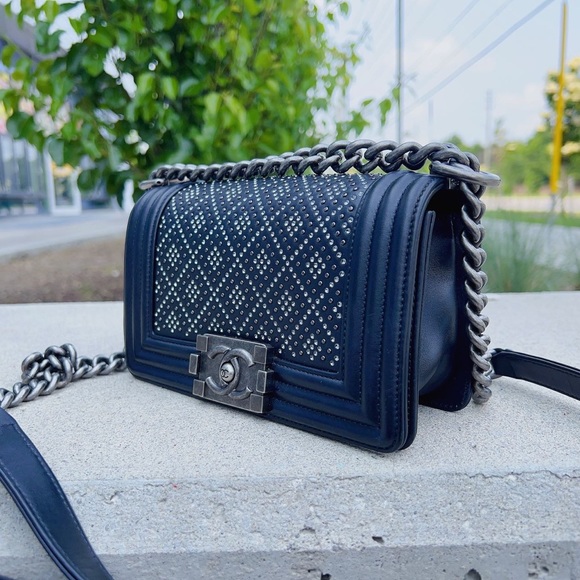 Chanel Diamond Studded Boy Bag Small - Picture 4 of 4